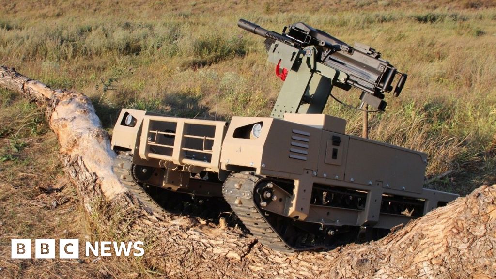 Robot bersenjata di medan perang Ukraina yang menunjukkan teknologi militer modern